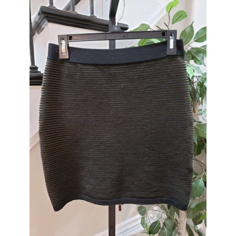 Banana Republic Straight & Pencil Skirt Women S Black Stretch Ribbed Back Zipper